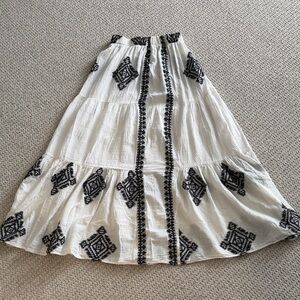 Black and White gauze maxi skirt